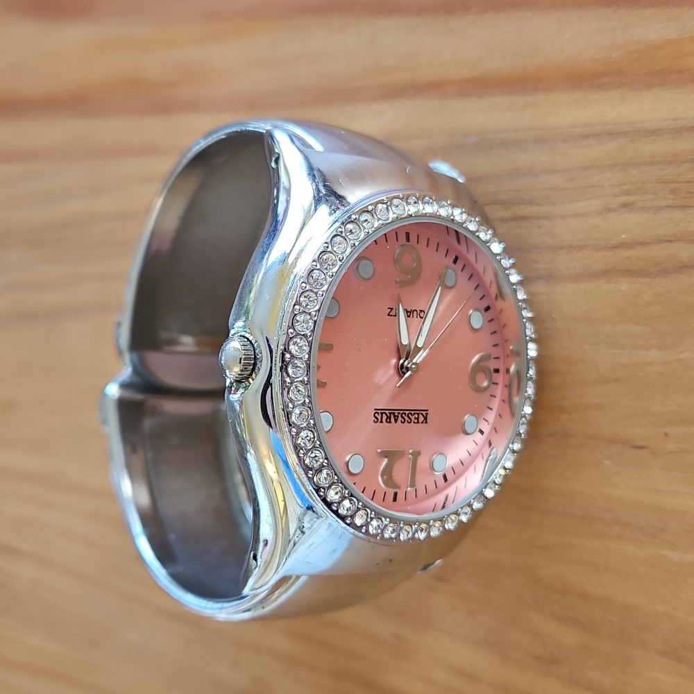 Kessaris Silver Cuff Bracelet Watch